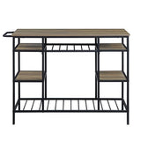 Acme - Lona Kitchen Island AC00325 Rustic Oak & Black Finish