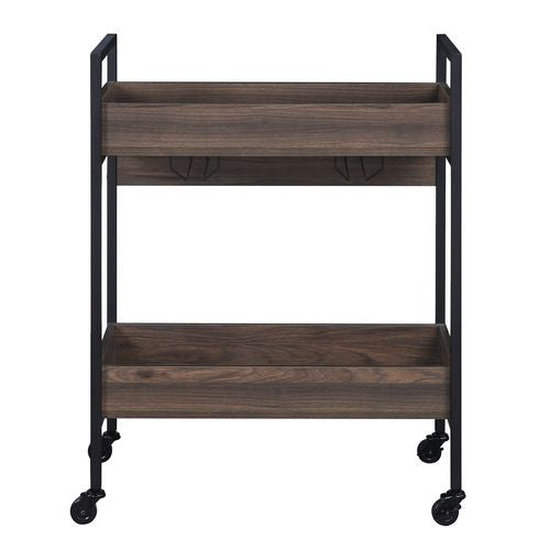 Acme - Jerrick Serving Cart AC00326 Walnut & Black Finish