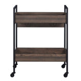 Acme - Jerrick Serving Cart AC00326 Walnut & Black Finish