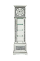Acme - Noralie Grandfather Clock W/Led AC00348 Mirrored & Faux Diamonds