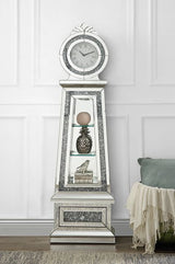 Acme - Noralie Grandfather Clock W/Led AC00349 Mirrored & Faux Diamonds