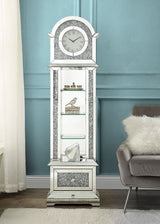 Acme - Noralie Grandfather Clock W/Led AC00352 Mirrored & Faux Diamonds