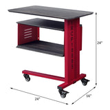 Cargo Accent Table W/Wall Shelf AC00361 Red Finish | Acme | Home Elegance USA