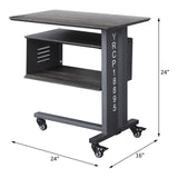 Cargo Accent Table W/Wall Shelf AC00362 Gunmetal Finish | Acme | Home Elegance USA