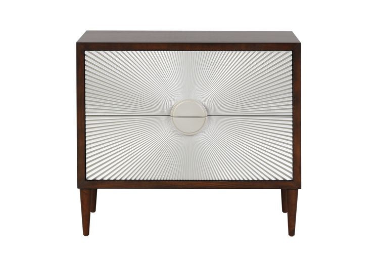 Acme - Shimas Accent Table AC00393 Silver & Walnut Finish