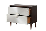 Acme - Shimas Accent Table AC00393 Silver & Walnut Finish