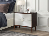 Acme - Shimas Accent Table AC00393 Silver & Walnut Finish