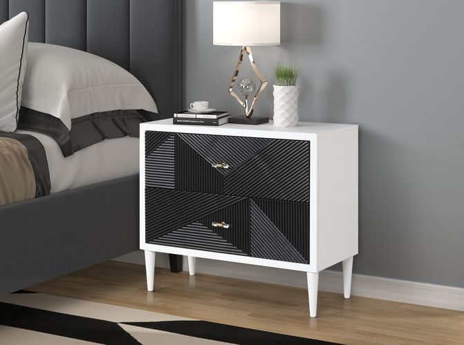 Acme - Dubni Accent Table AC00394 White & Black Finish