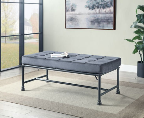 Brantley Bench AC00428 Gray Velvet & Sandy Gray Finish | Acme - AC00428 - Home Elegance USA - 1