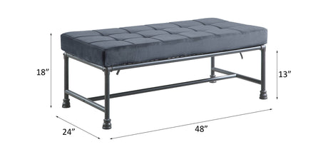 Acme - Brantley Bench AC00428 Gray Velvet & Sandy Gray Finish