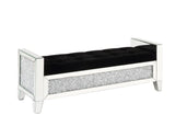 Acme - Noralie Bench AC00527 Mirrored & Faux Diamonds