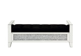 Acme - Noralie Bench AC00527 Mirrored & Faux Diamonds