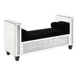 Acme - Noralie Bench W/2 Pillows AC00528 Mirrored & Faux Diamonds