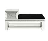 Acme - Noralie Bench W/Storage AC00538 Mirrored & Faux Diamonds