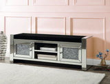 Acme - Noralie Bench W/Storage AC00539 Mirrored & Faux Diamonds