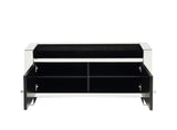 Acme - Noralie Bench W/Storage AC00540 Mirrored & Faux Diamonds