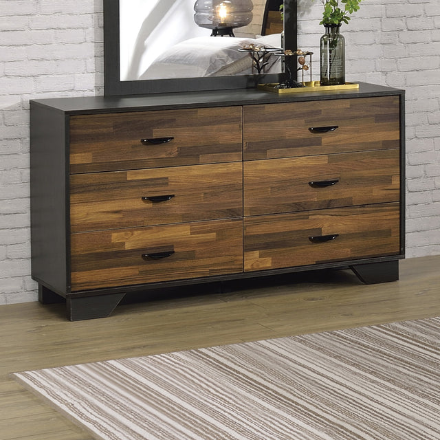 Acme - Eos Dresser AC00546 Walnut & Black Finish