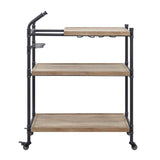 Acme - Brantley Serving Cart AC00754 Oak & Sandy Black Finish