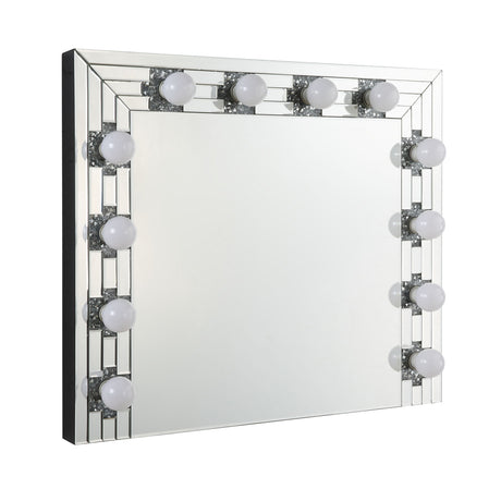 Acme - Noralie Accent Mirror AC00761 Mirrored & Faux Diamonds