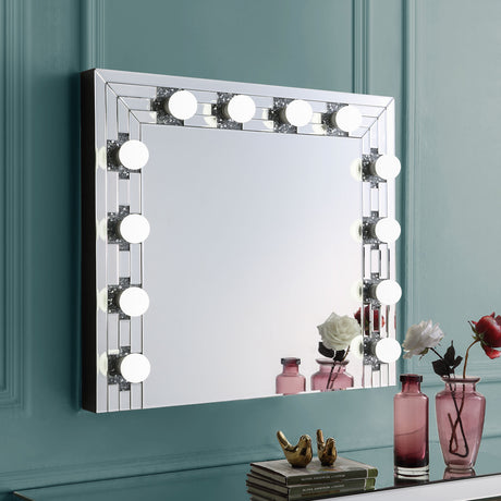 Acme - Noralie Accent Mirror AC00761 Mirrored & Faux Diamonds