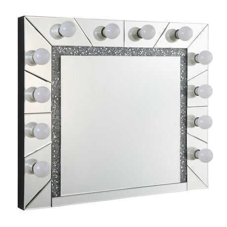 Acme - Noralie Accent Mirror AC00762 Mirrored & Faux Diamonds