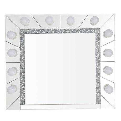 Acme - Noralie Accent Mirror AC00762 Mirrored & Faux Diamonds