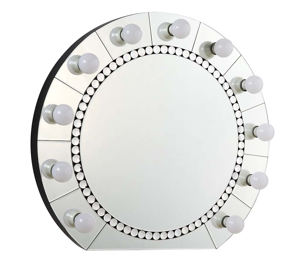 Acme - Farai Accent Mirror AC00763 Mirrored & Faux Crystal Diamonds