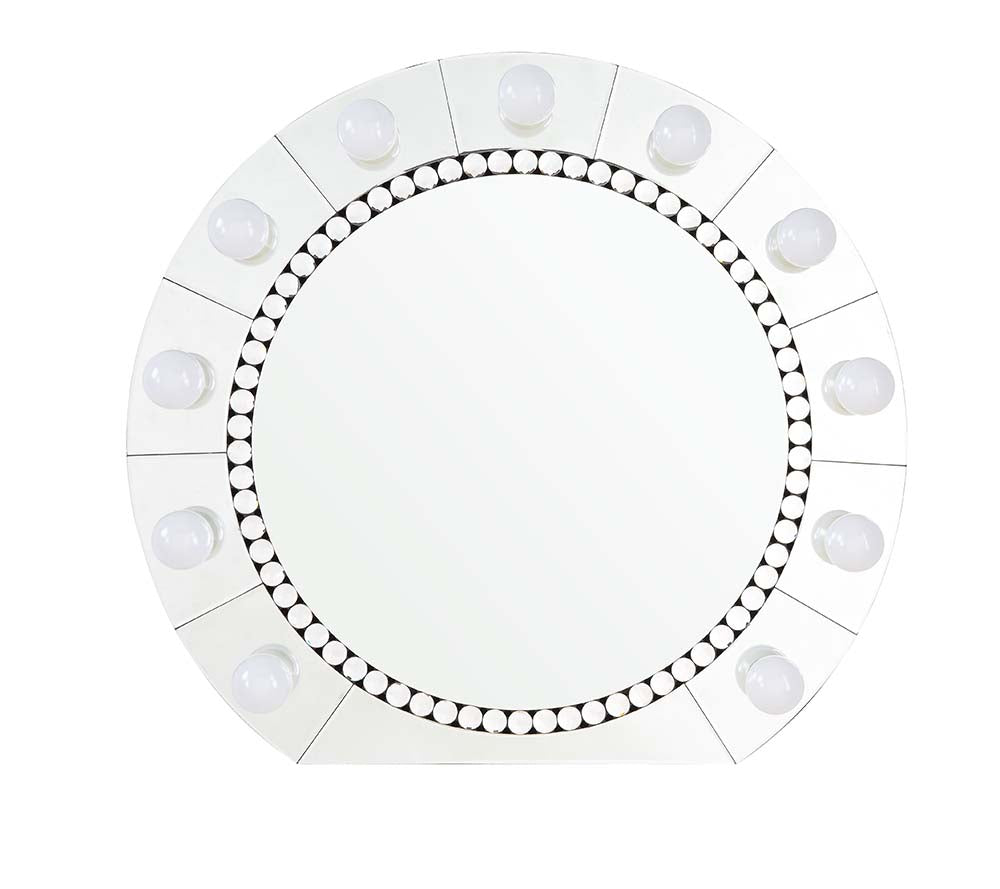 Acme - Farai Accent Mirror AC00763 Mirrored & Faux Crystal Diamonds