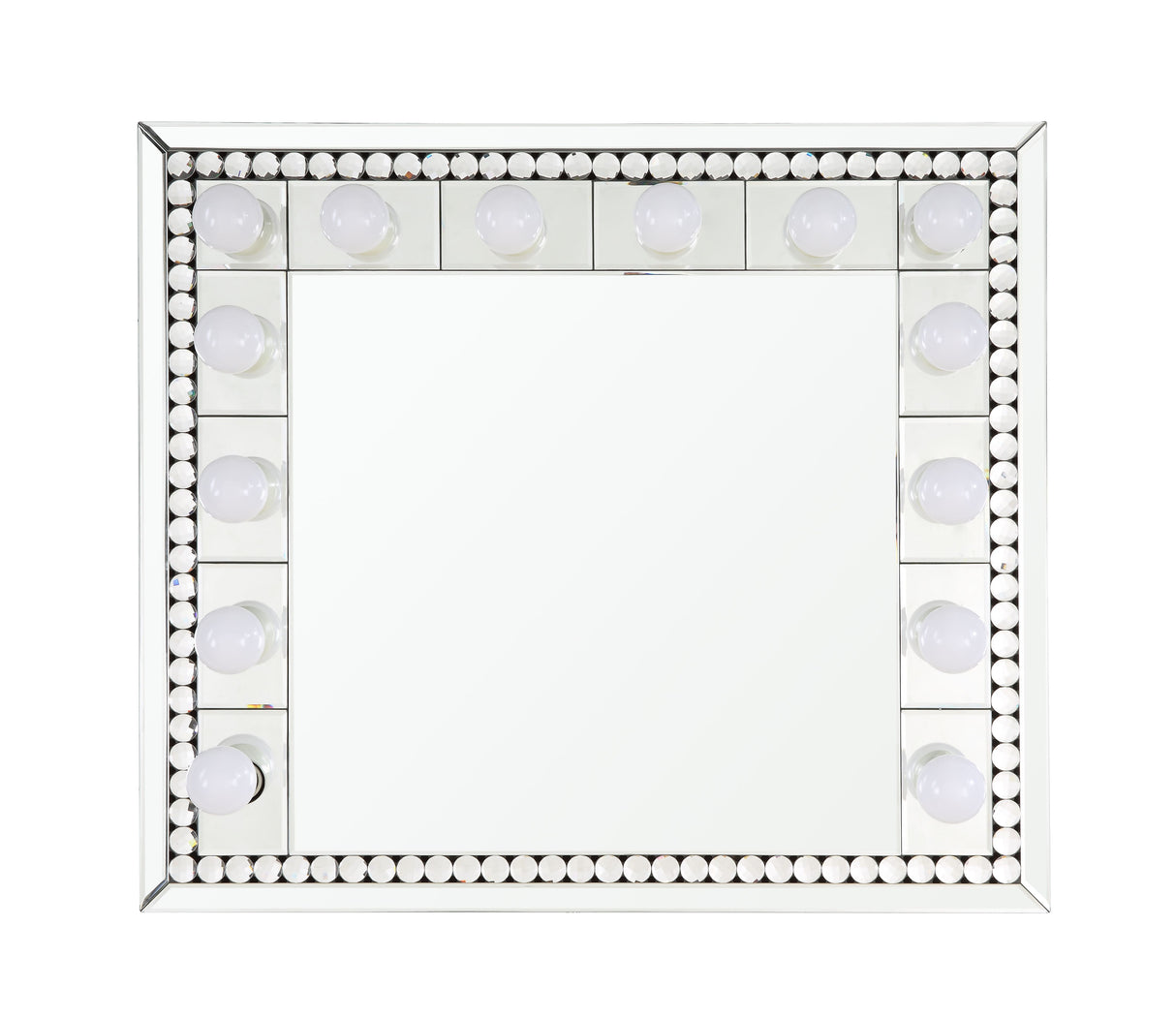 Acme - Farai Accent Mirror AC00764 Mirrored & Faux Crystal Diamonds