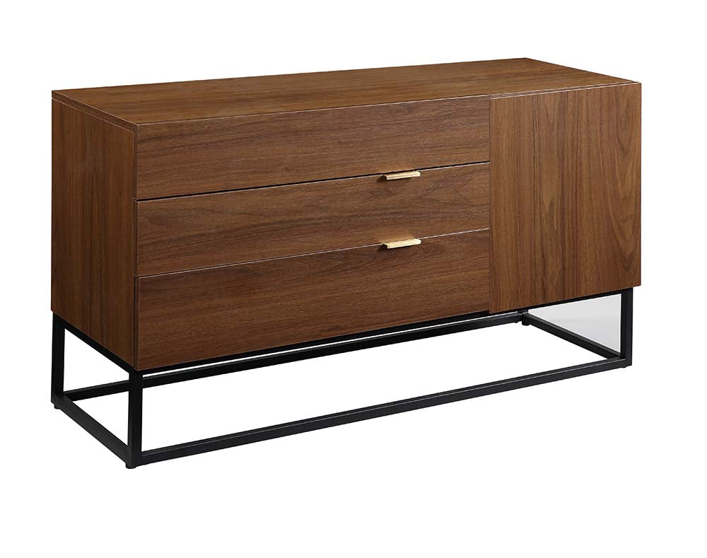 Acme - Walden Console Cabinet AC00792 Walnut & Black Finish