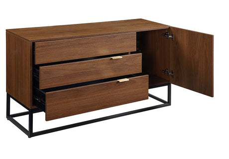 Acme - Walden Console Cabinet AC00792 Walnut & Black Finish