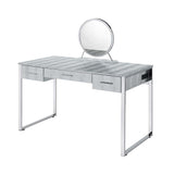 Acme - Myles Vanity Set W/USB AC00840 Antique White & Chrome Finish