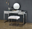 Acme - Myles Vanity Set W/USB AC00840 Antique White & Chrome Finish