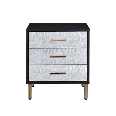 Acme - Myles Nightstand AC00842 Black, Silver & Gold Finish