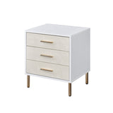 Acme - Myles Nightstand AC00843 White, Champagne & Gold Finish