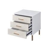 Acme - Myles Nightstand AC00843 White, Champagne & Gold Finish