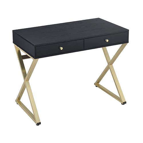 Acme - Coleen Vanity Desk(Same 92310) AC00844 Black & Brass Finish