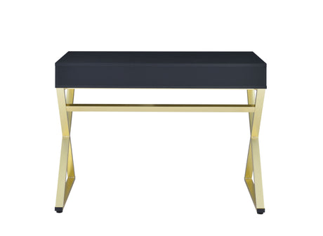 Acme - Coleen Vanity Desk(Same 92310) AC00844 Black & Brass Finish