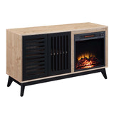 Acme - Gamaliel Cabinet W/Fireplace AC00849 Oak & Espresso Finish