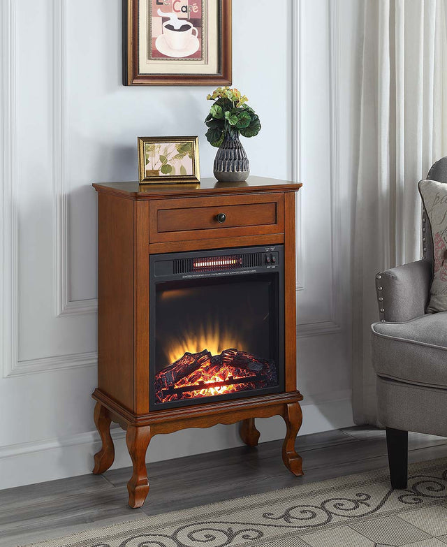 Acme - Eirene Fireplace AC00855 Walnut Finish