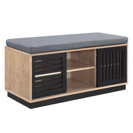 Acme - Gamaliel Bench W/Storage AC00857 Oak & Espresso Finish