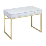 Acme - Coleen Vanity Desk(Same 92312) AC00891 White & Brass Finish