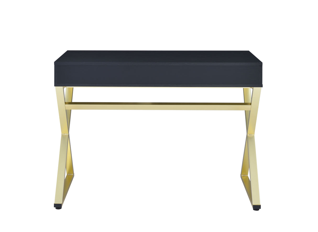 Acme - Coleen Vanity Desk W/USB(Same 93050) AC00894 Black & Brass Finish