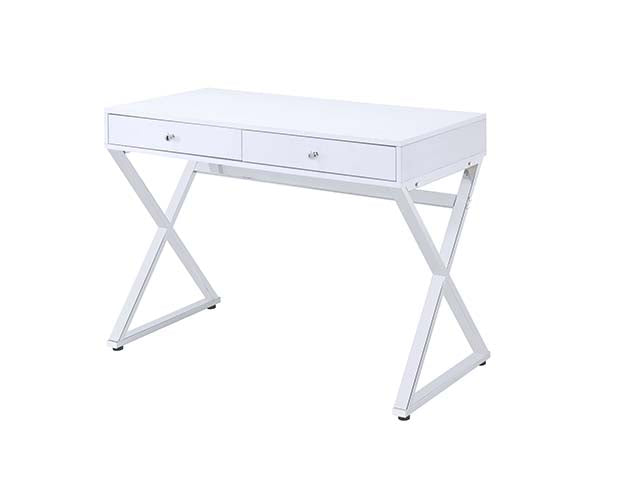 Acme - Coleen Vanity Desk(Same 92610) AC00895 White & Chrome Finish