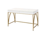 Acme - Lightmane Vanity Desk(Same 92660) AC00900 White High Gloss & Gold Finish