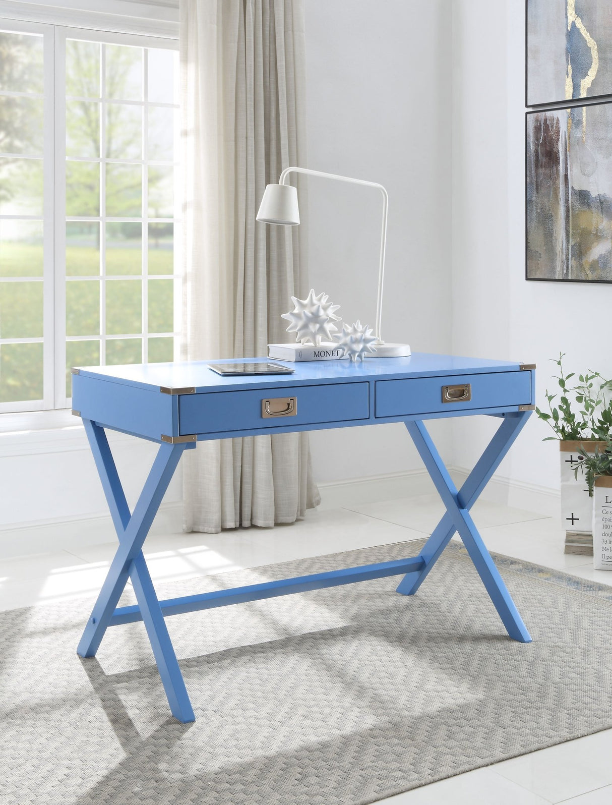 Amenia Console Table(Same 93000) AC00907 Blue Finish | Acme - AC00907 - Home Elegance USA - 6