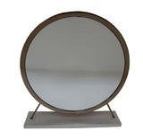 Adao Vanity Mirror & Stool AC00933 Faux Fur, Mirror, White & Champagne Finish | Acme - AC00933 - Home Elegance USA - 4