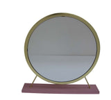 Adao Vanity Mirror & Stool AC00934 Faux Fur, Mirror, Pink & Gold Finish | Acme - AC00934 - Home Elegance USA - 4