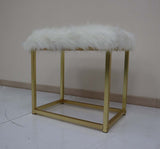 Adao Vanity Mirror & Stool AC00934 Faux Fur, Mirror, Pink & Gold Finish | Acme - AC00934 - Home Elegance USA - 5