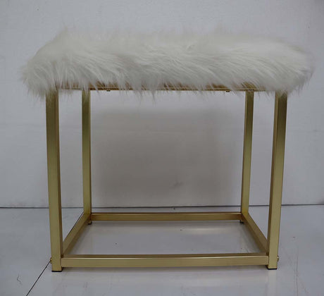 Adao Vanity Mirror & Stool AC00934 Faux Fur, Mirror, Pink & Gold Finish | Acme - AC00934 - Home Elegance USA - 6